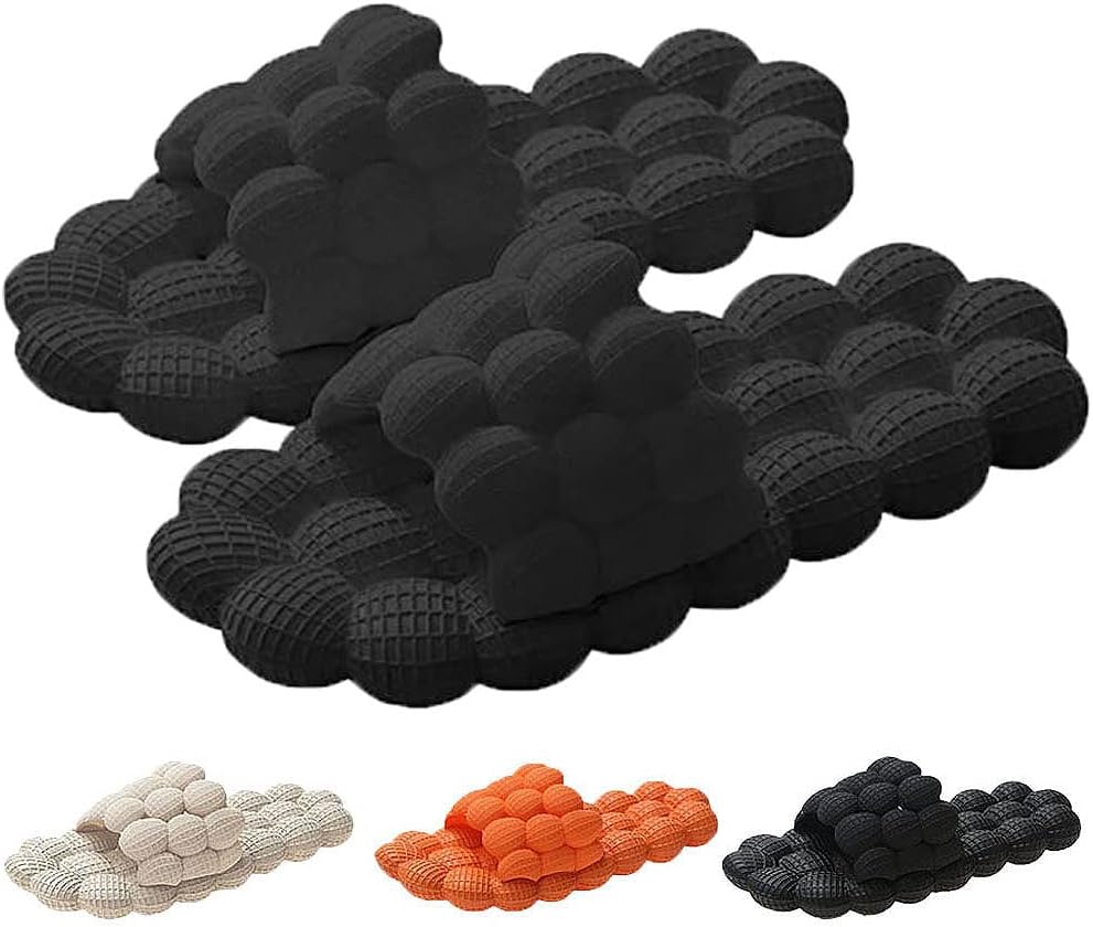 

Унисекс сандалии Личи, тапочки Личи, домашние, для душа и пляжа, массажные тапочки с открытым носком для дома и улицы Han Shan, черный