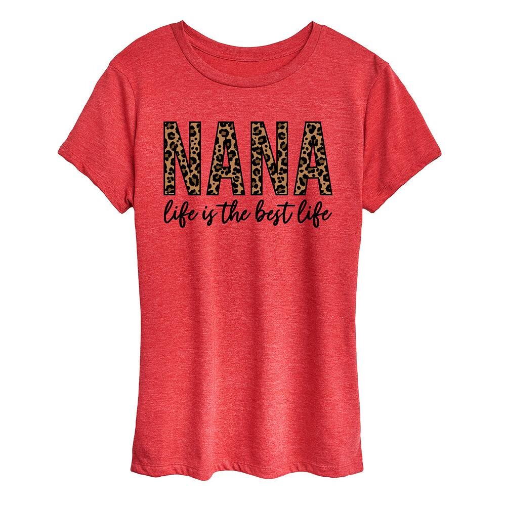 

Женская футболка Nana Life Is The Best Life с рисунком, цвет Heather Red