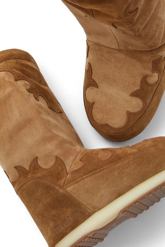 Зимние ботинки женские Moon Boot MB Icon Embroidery замшевые, коричневый — фото 4