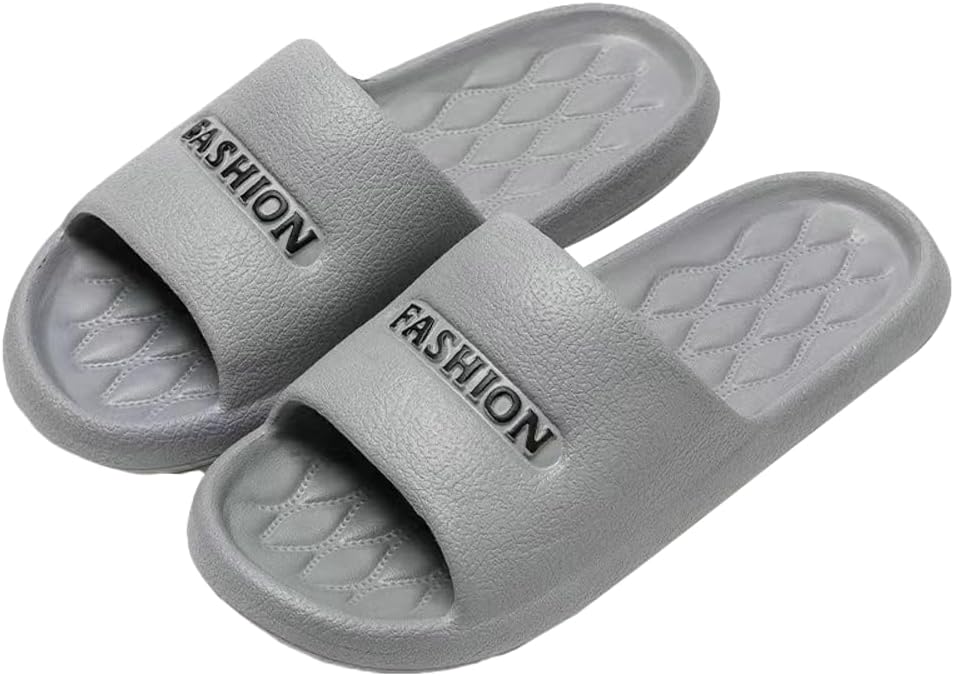 

Повседневные тапочки с подушкой для женщин и мужчин, слайдеры для восстановления, нескользящие, быстро сохнущие, для душа, ванной и улицы Rungion, серый