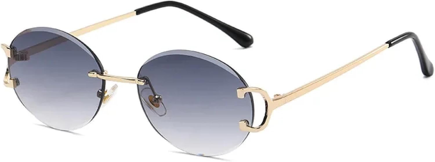 

Солнцезащитные очки с защитой от УФ-излучения UV400 | Овальные без оправы, розовые | Для женщин и мужчин, для занятий спортом на открытом воздухе и вождения DSVIGF, Golde Gradient Grey