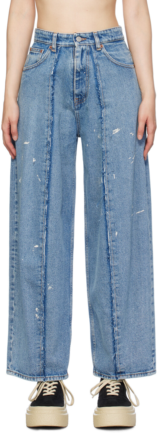 

Синие джинсы с пятью карманами Mm6 Maison Margiela, цвет Light blue
