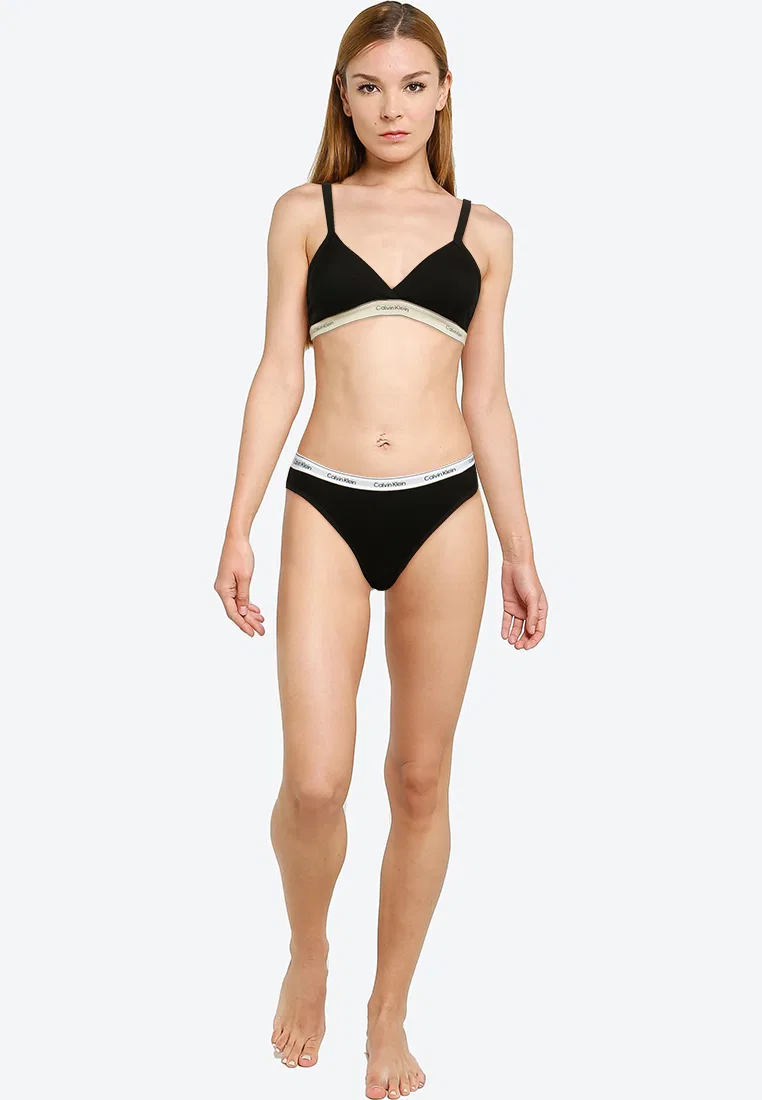 Бюстгальтер-бралетт треугольный, с легкой подкладкой, Calvin Klein, черный — фото 4