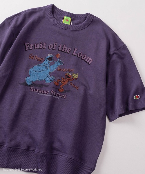 

Футболка с пышными рукавами и принтом от Sesame Street FRUIT OF THE LOOM, фиолетовая