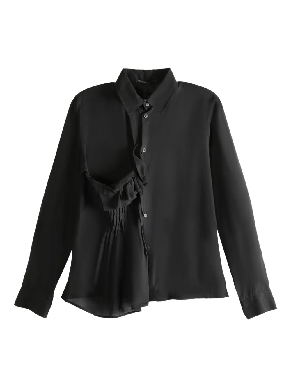 

Pleated ruffle shirt Yohji Yamamoto, черный