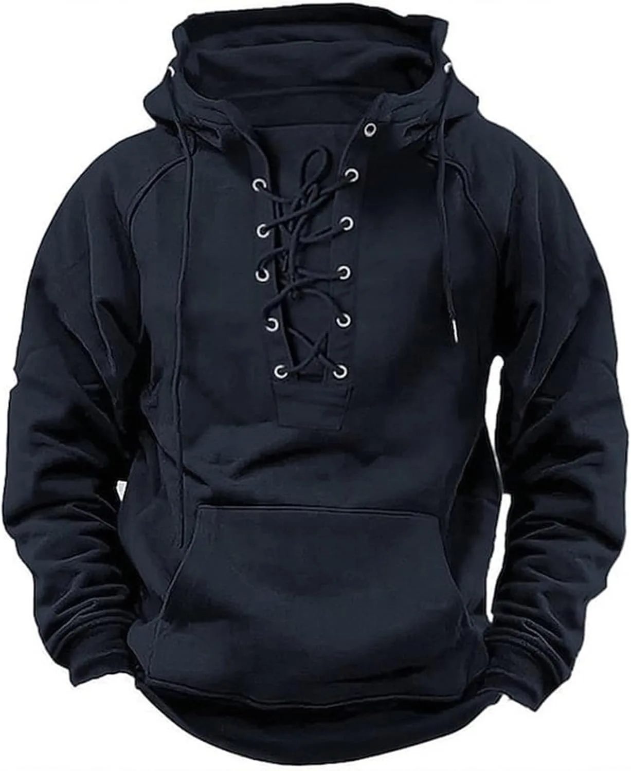 

Тактический худи для мужчин Military Lace Up Hooded Pullover Vintage Big and Tall NATHGAM
