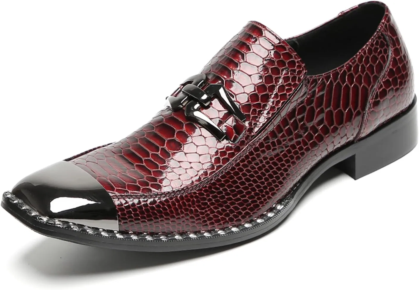 Туфли Shoes Men Metal Cap Shoes Business Leather Wedding Shoes Personality Breathable Casual Fashion Shoes for Party Casual HGTREDPK, 2-Red