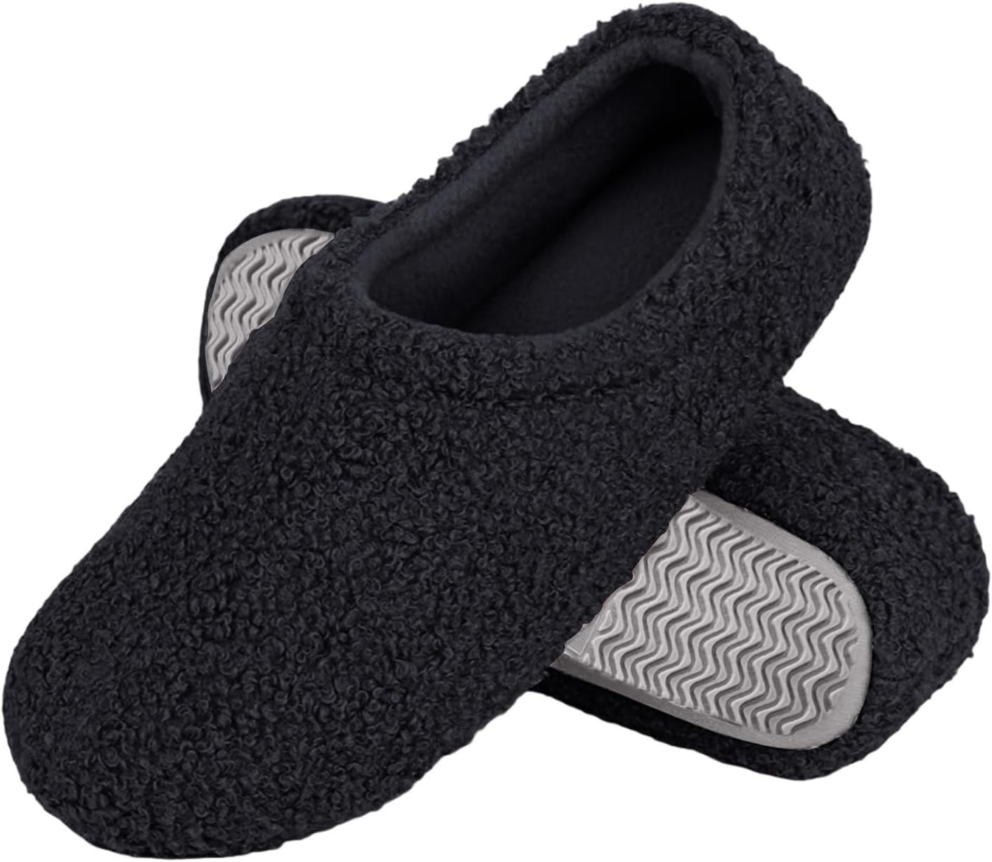 

Женские мягкие пушистые домашние тапочки с завитками, легкие тапочки с памятью формы, теплые плюшевые тапочки, с флисовой подкладкой, нескользящие, удобные для дома, уютные лоферы Rianclud, черный