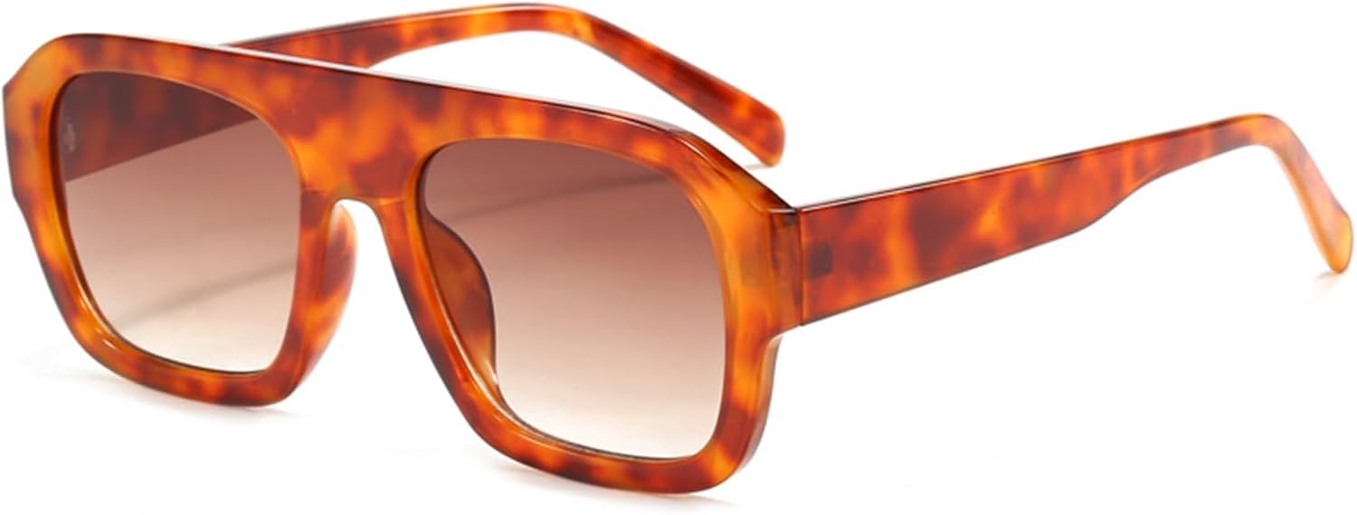 

Классические прямоугольные солнцезащитные очки в крупной оправе для женщин, модные солнцезащитные очки с леопардовым принтом, очки INS для мужчин и мужчин, унисекс, защита от ультрафиолета UV400 Generic, Brown Leopard