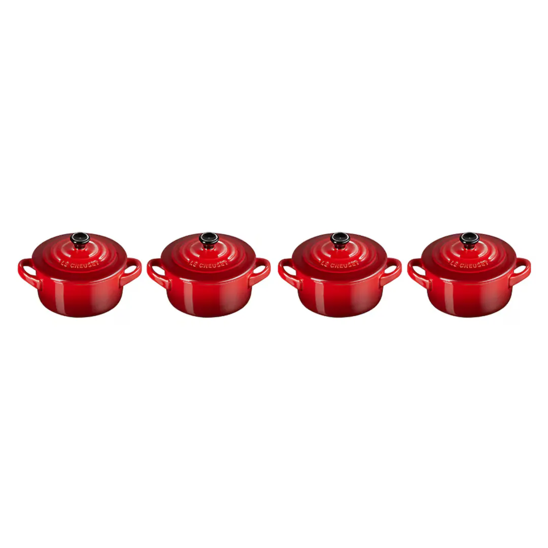 

Набор из 4 керамических мини-кокоток Le Creuset из керамогранита, вишня