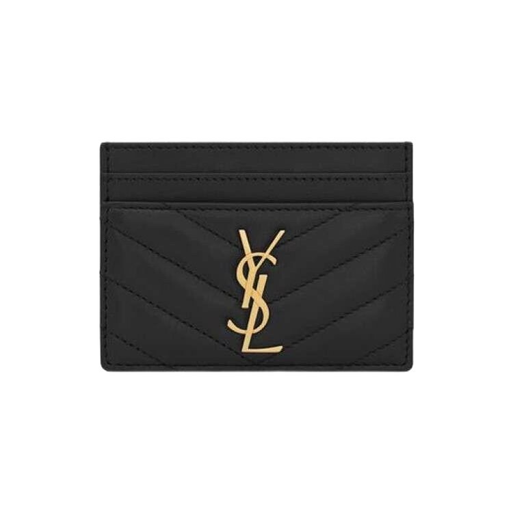 

Картхолдер Saint Laurent Cassandre Matelassé Card Case, цвет Noir