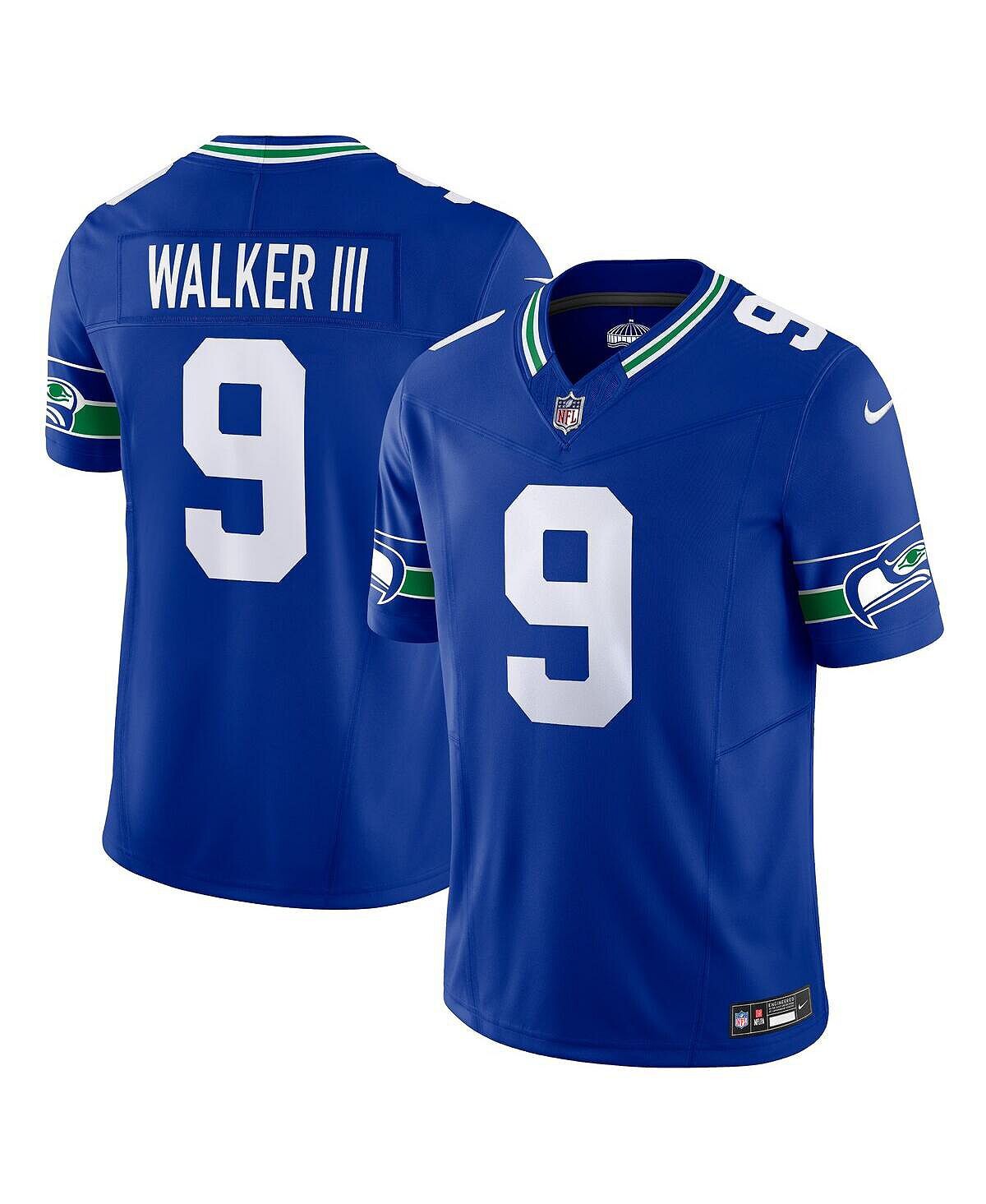 Мужские кроссовки Kenneth Walker III Royal Seattle Seahawks Throwback Vapor F.U.S.E. Ограниченный Джерси Nike — фото 2