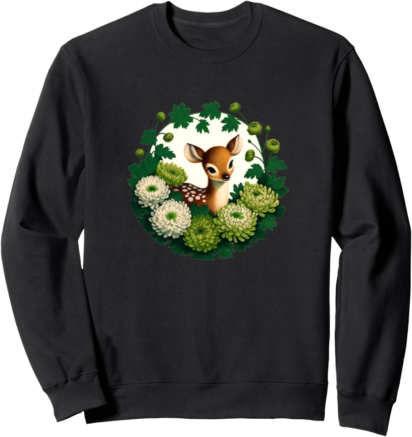 

Весенняя толстовка с цветочным рисунком и изображением оленя Michigan Fawn Snugg, черный