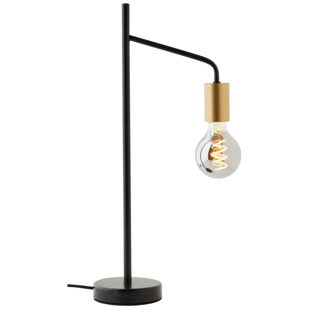 

BRILLIANT Настольный светильник KIEL | Настольная лампа из металла черного цвета и латуни | Розетка E27 макс. 40 Вт., черный