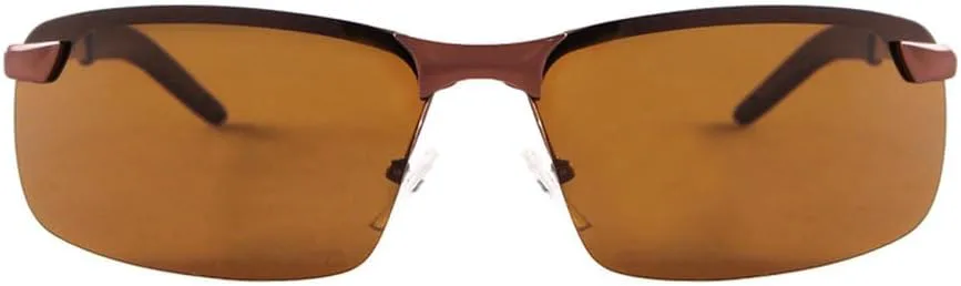 

Мужские солнцезащитные очки в металлической оправе, модные очки для активного отдыха, рыбалки, вождения, защита от ультрафиолета UV400 HVTVTLA, C6coffee Full Brown