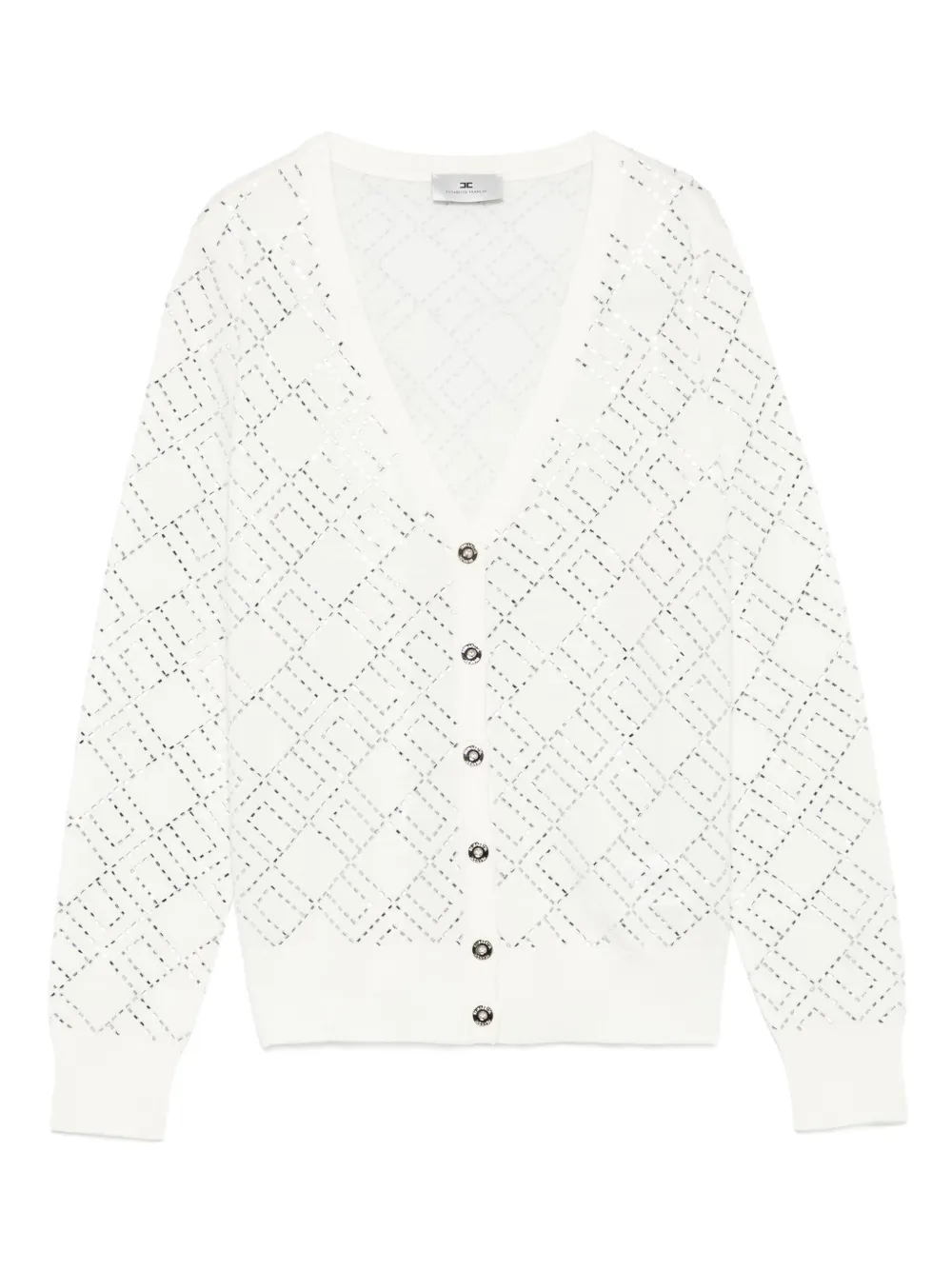 

Кардиган с геометричным узором Elisabetta Franchi, нейтральный