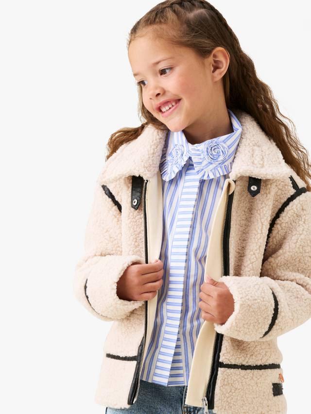 

Детская куртка с кожаными вставками Angel & Rocket, Cream