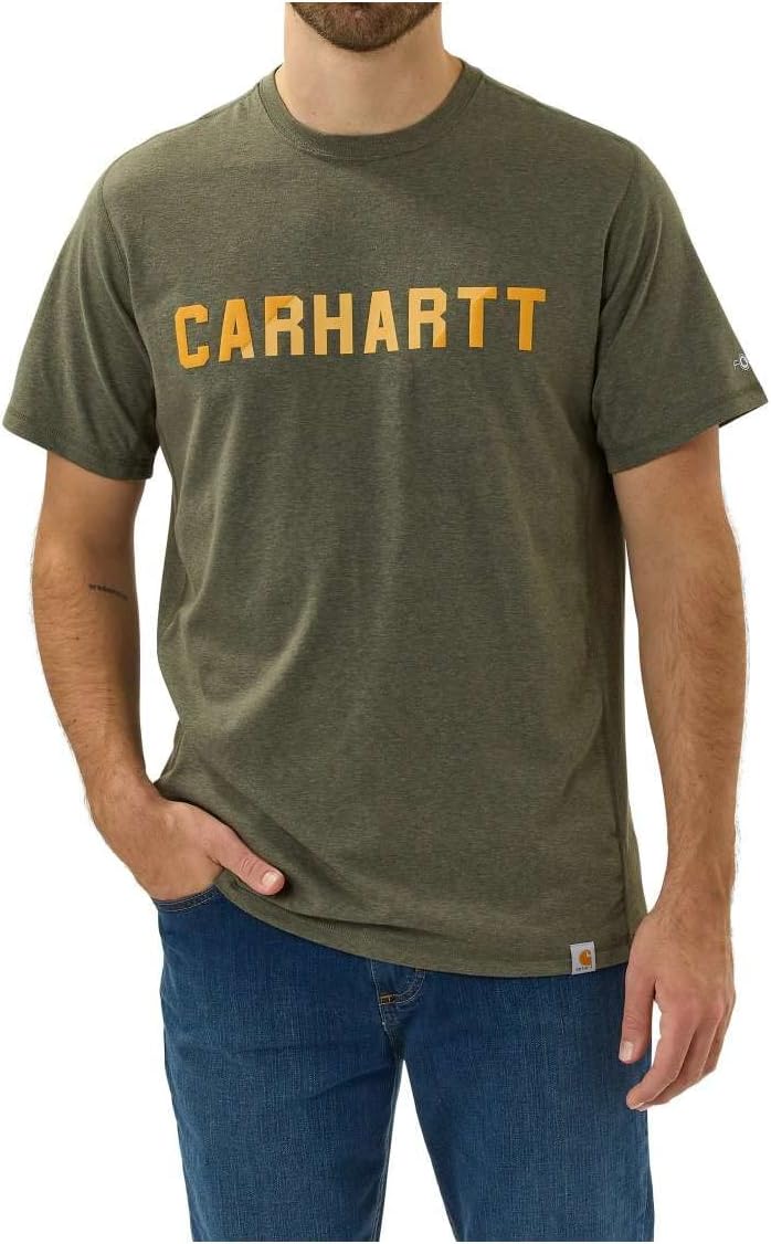 

Мужская футболка Carhartt 105203 Force свободного кроя средней плотности с коротким рукавом и графикой, Basil Heather
