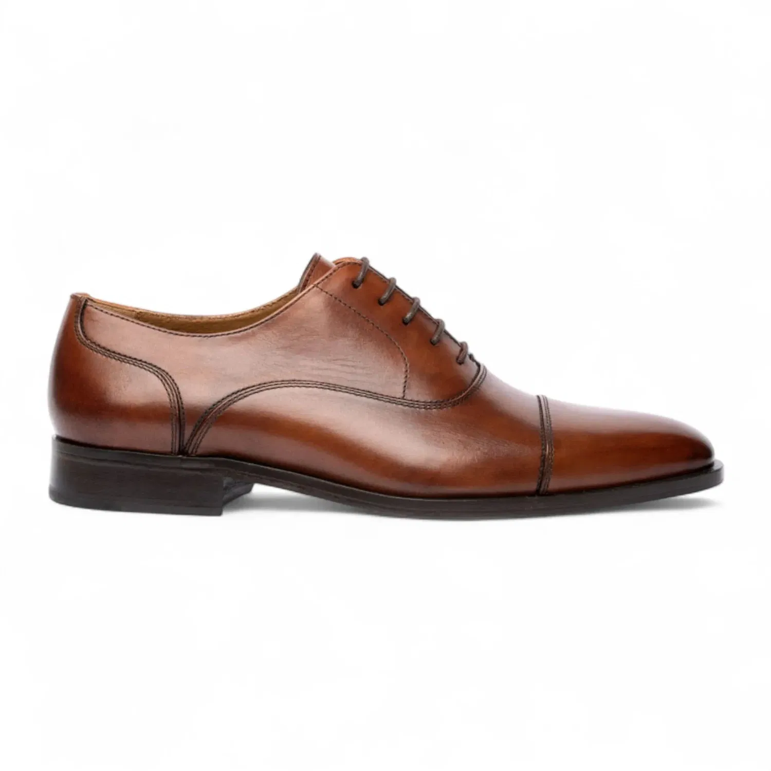 Оксфорды броги Cap-Toe из гладкой кожи Truclothing, коричневый
