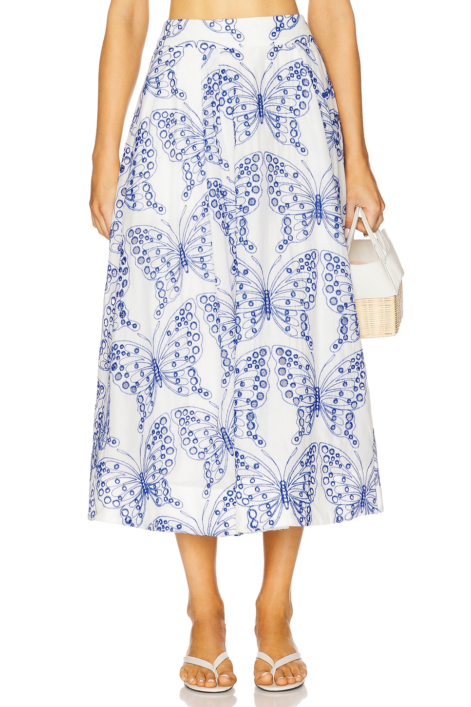 

Юбка с прорезями в форме бабочек Milly, white & blue