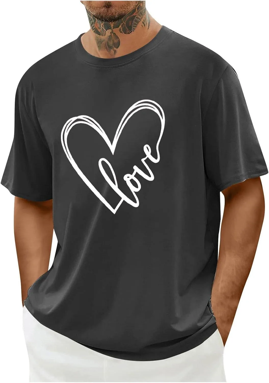 

Мужская футболка Oversized Valentine's Day, летняя, с коротким рукавом