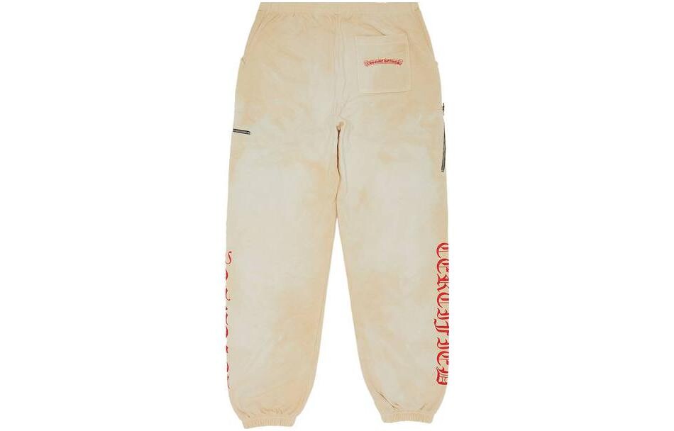 

Трикотажные спортивные штаны унисекс цвета Off White Chrome Hearts, кремовый