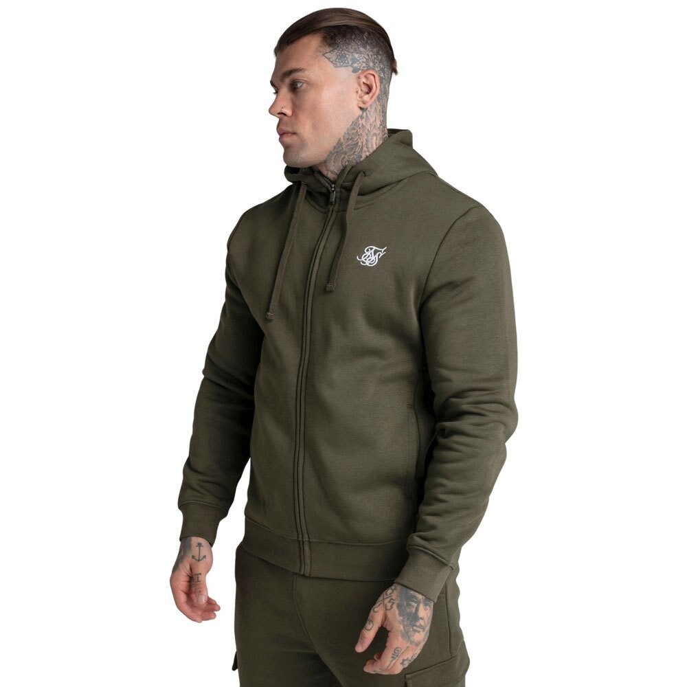 

Толстовка Siksilk Essential Funnel Full Zip, зеленый