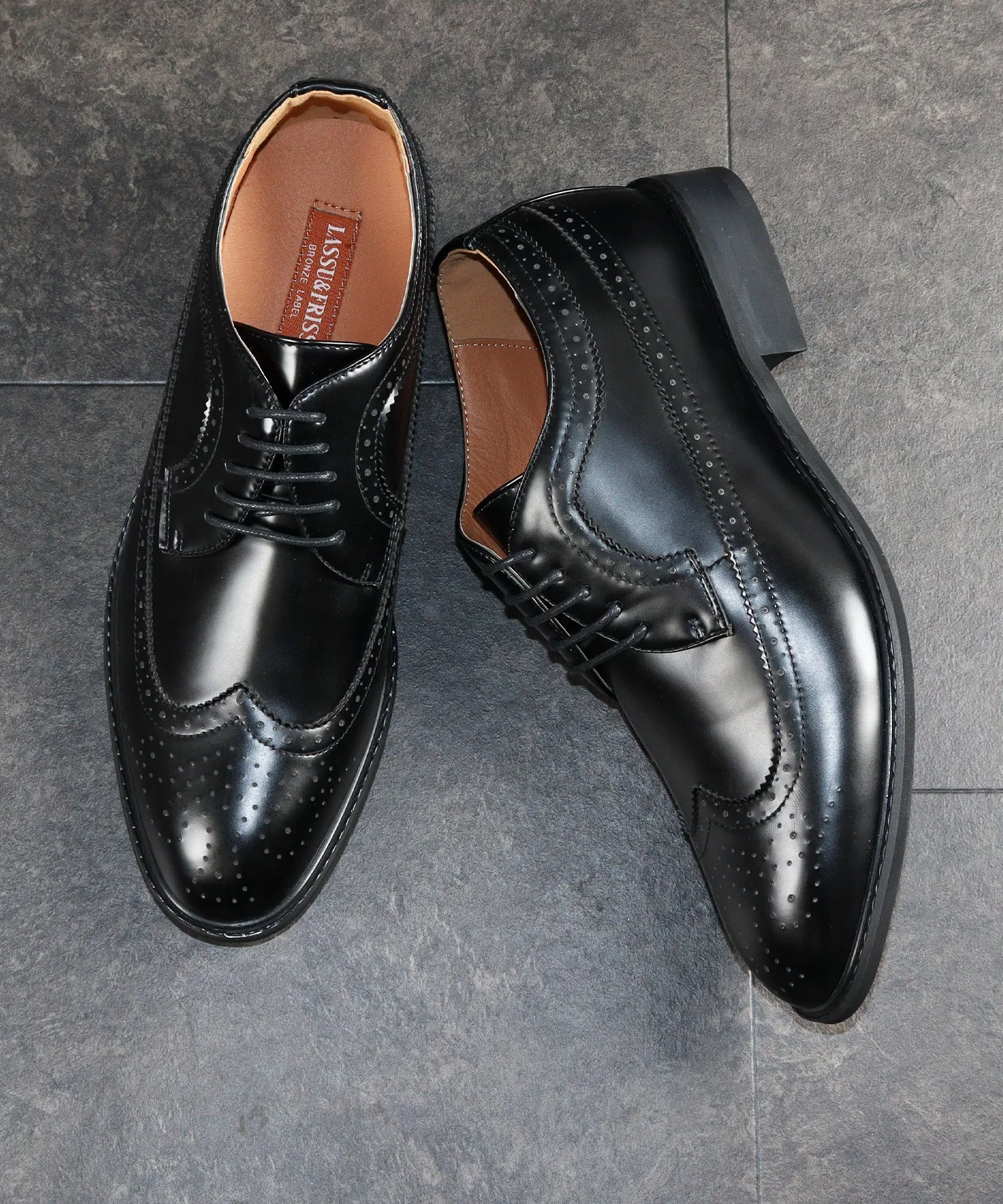 Мужские туфли LASSU&FRISS Wingtip Shoes чёрные