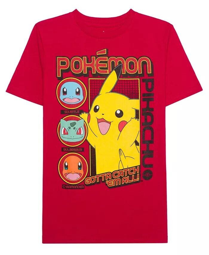 

Футболка с короткими рукавами и рисунком Пикачу для Big Boys Pokemon, красный