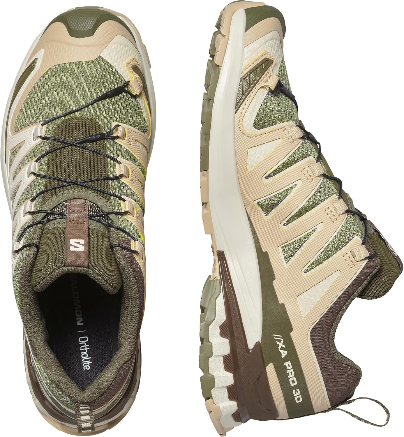 Мужские кроссовки Salomon Xa Pro 3D V9, Deep Lichen Green/Safari/Dark Earth — фото 4