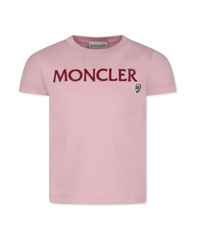 

Детская футболка сс модная коллекция Moncler, розовый