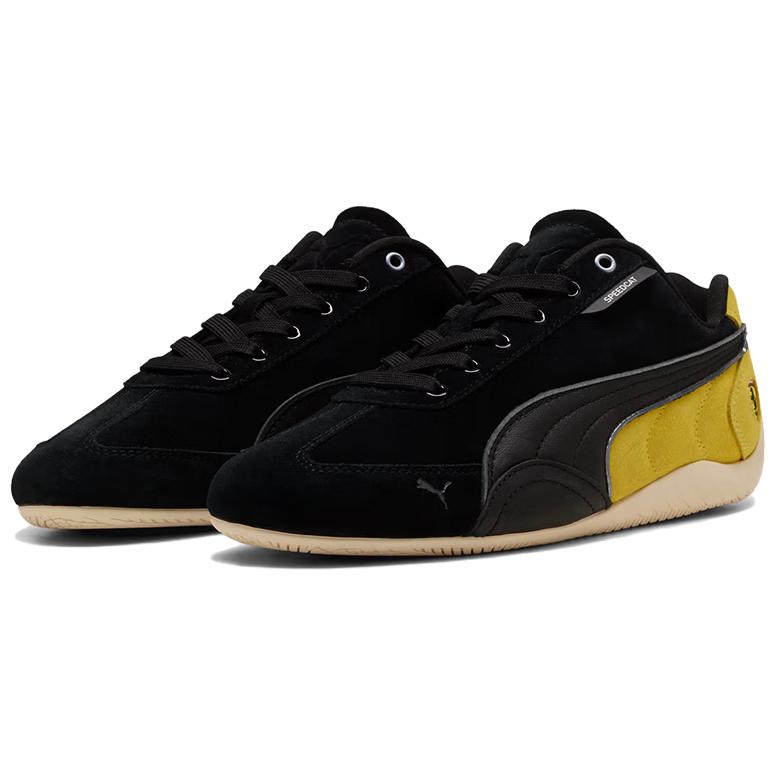 PUMA Кроссовки Ferrari Speedcat Lightweight Cushioning Abrasion Resistant Low top мужские черные желтые — фото 4