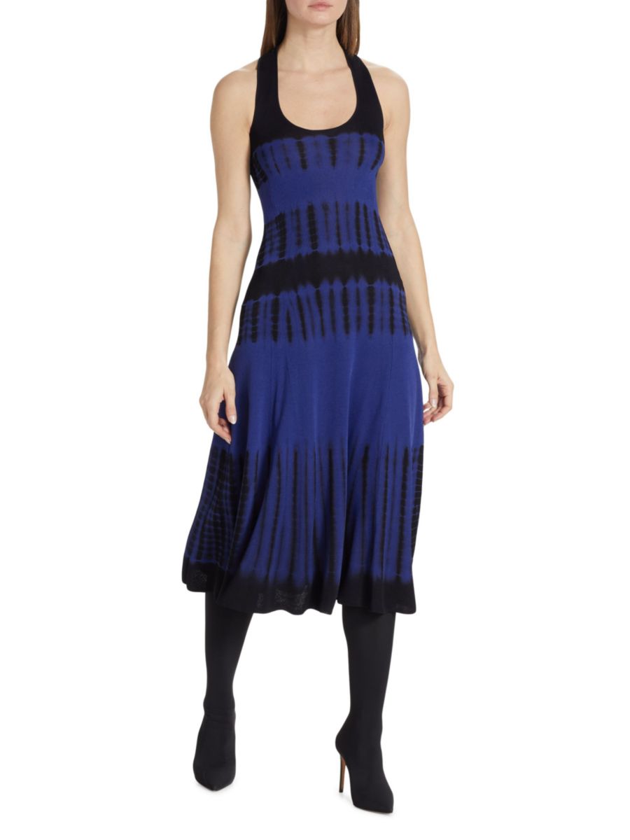 

Трикотажное платье миди с принтом тай-дай Proenza Schouler, цвет Cobalt Multi