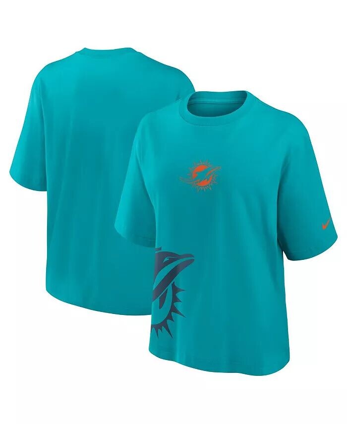 

Женская футболка свободного кроя Aqua Miami Dolphins Nike, синий