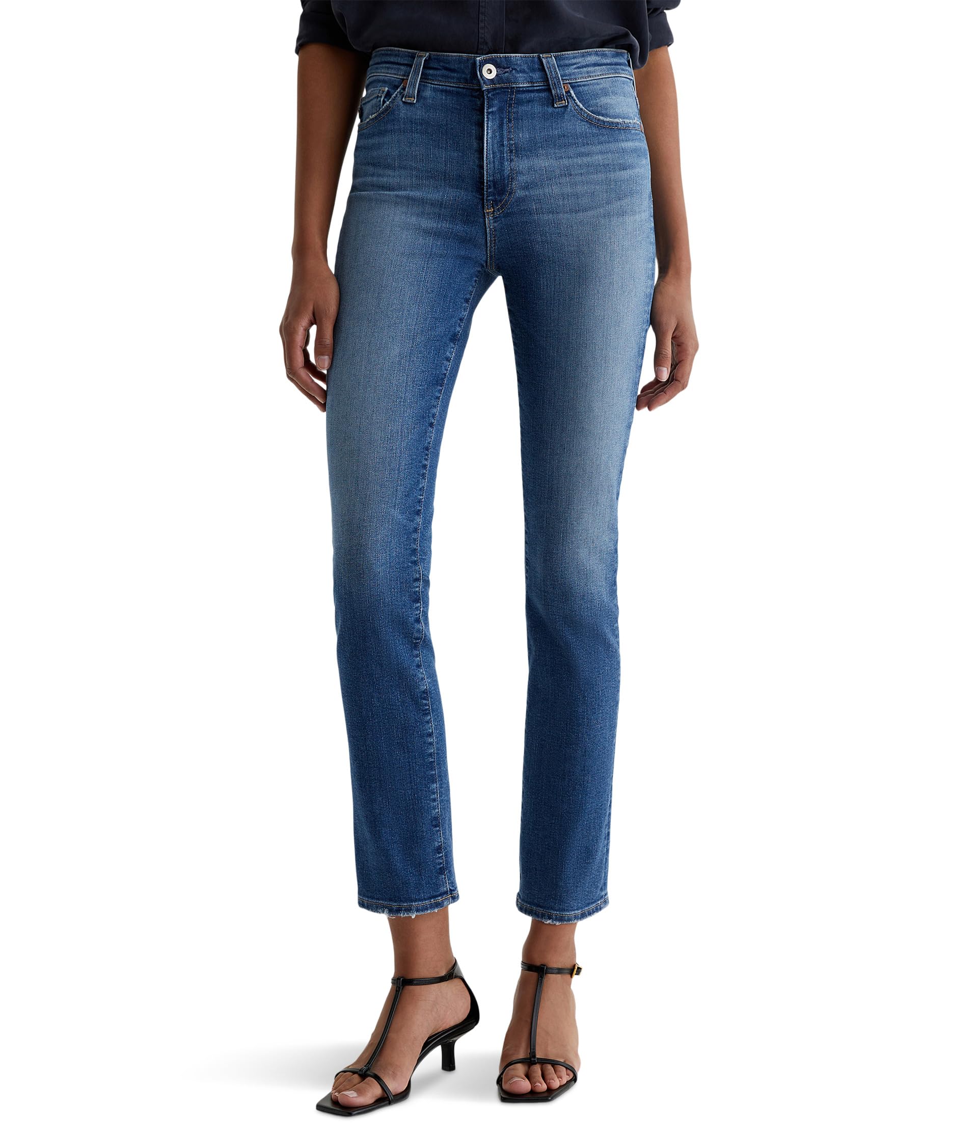 

Джинсы AG Jeans Mari Mid Rise Slim Straight Jeans in Oceanside, цвет Oceanside
