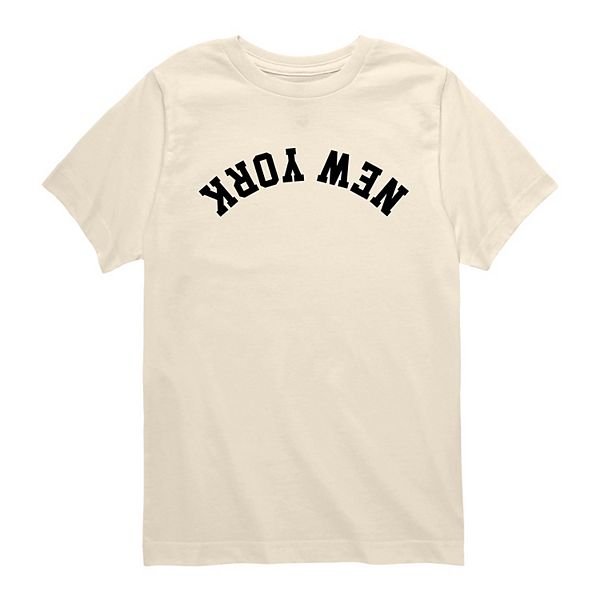 

Футболка с принтом New York Upside Down для мальчиков 8-20 Licensed Character, Cream