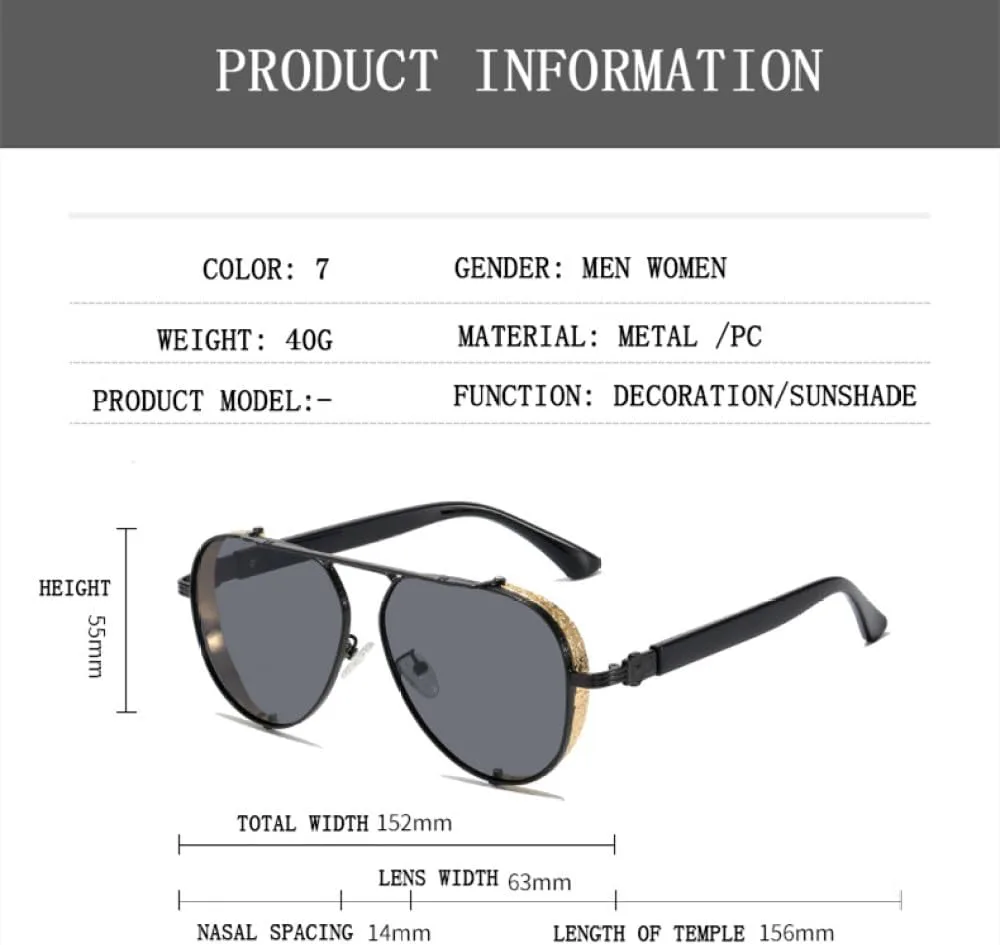 

Солнцезащитные очки MUTYNE в стиле стимпанк для мужчин, роскошные солнцезащитные очки большого размера для женщин, винтажные панк-очки в стиле ретро, G07