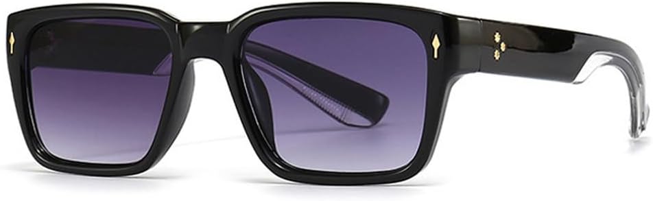 

Солнцезащитные очки в стиле ретро с заклепками для женщин, модные градиентные очки с защитой от УФ-излучения UV400, трендовые солнцезащитные очки для мужчин TKKTLLT, Black Gray Gradient