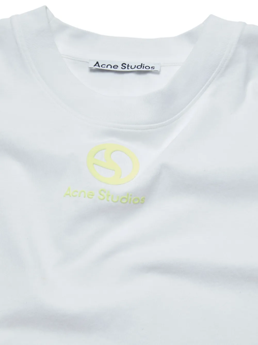 Футболка из органического хлопка с логотипом Acne Studios, белый — фото 4