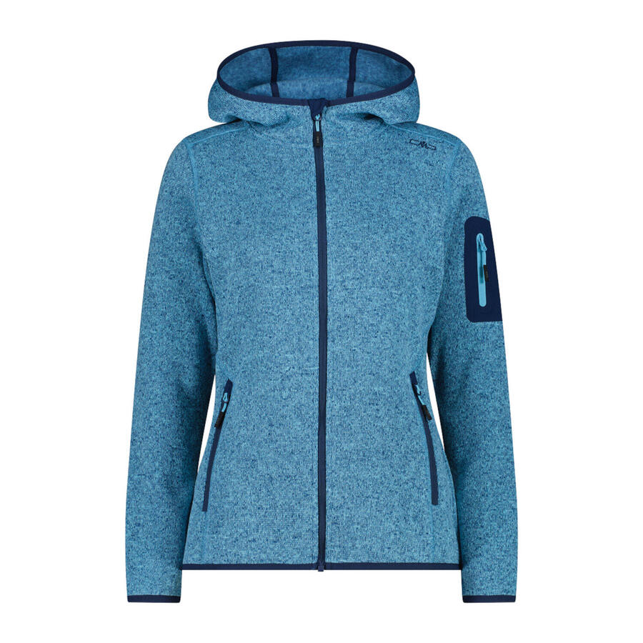 

Женская куртка CMP с капюшоном из трикотажного меланжевого цвета 3H19826