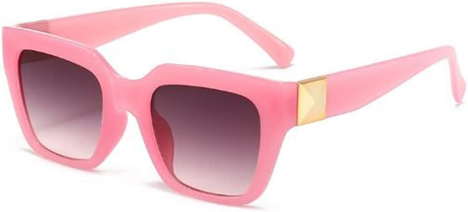 

Квадратные солнцезащитные очки однотонного цвета для мужчин и женщин, с гладкой поверхностью и защитой от УФ-излучения UV400 PUB, Jelly Pink Frame Gradually Grey Slice