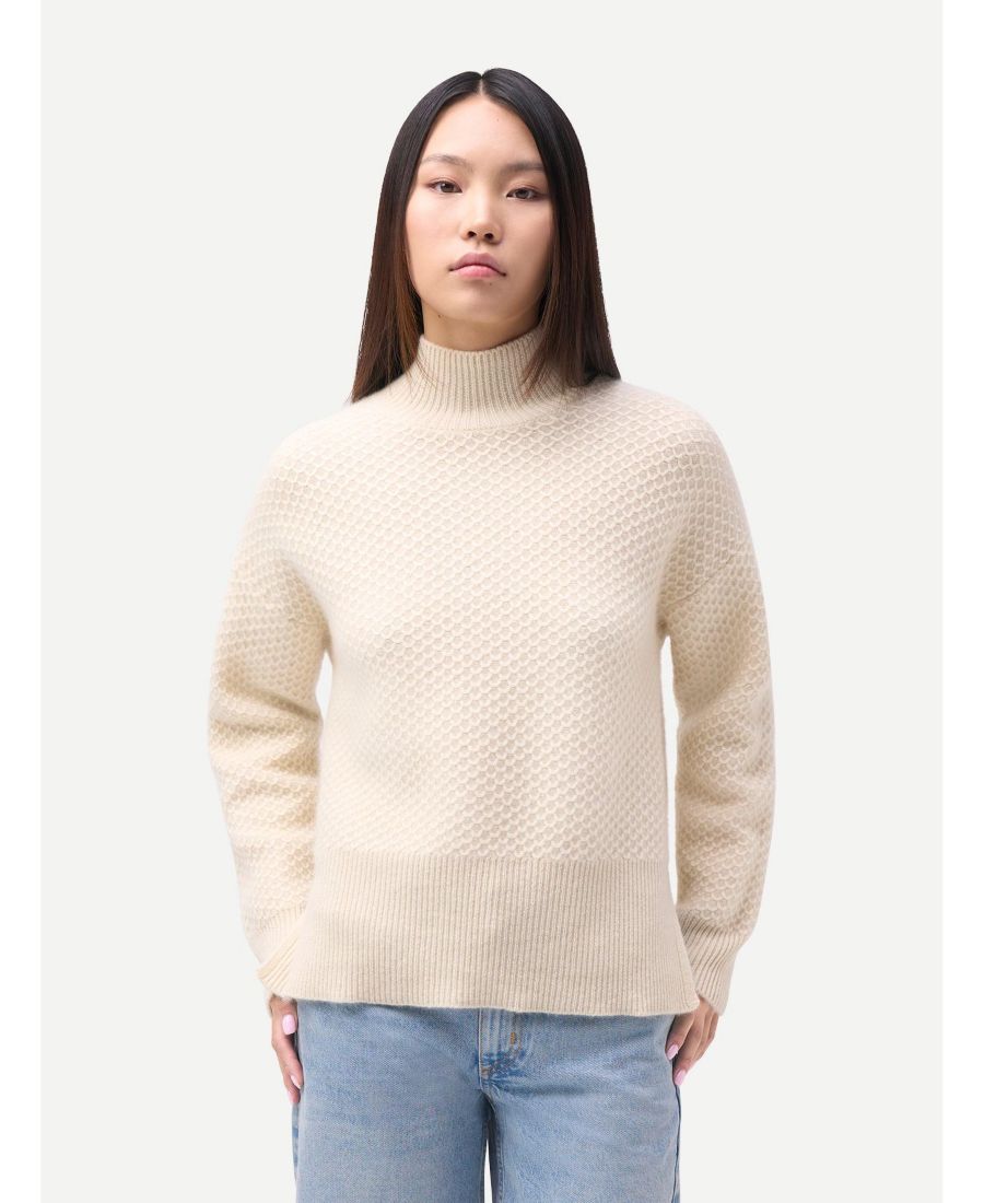 

Женский свитер с высоким воротником из монгольского кашемира Gobi Cashmere, Light beige