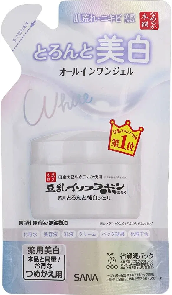 Гель для умывания Toei Pharmaceutical Co., Ltd — Гель для лица Sana Nameraka Honpo отбеливающий, 100 г