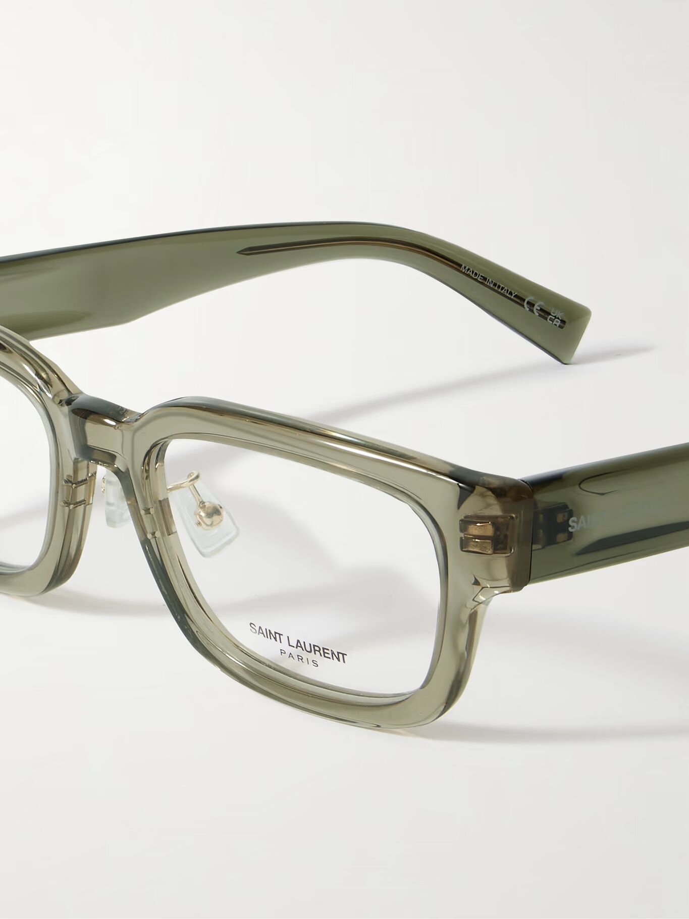 

Прямоугольные ацетатные оптические очки SAINT LAURENT EYEWEAR, зеленый