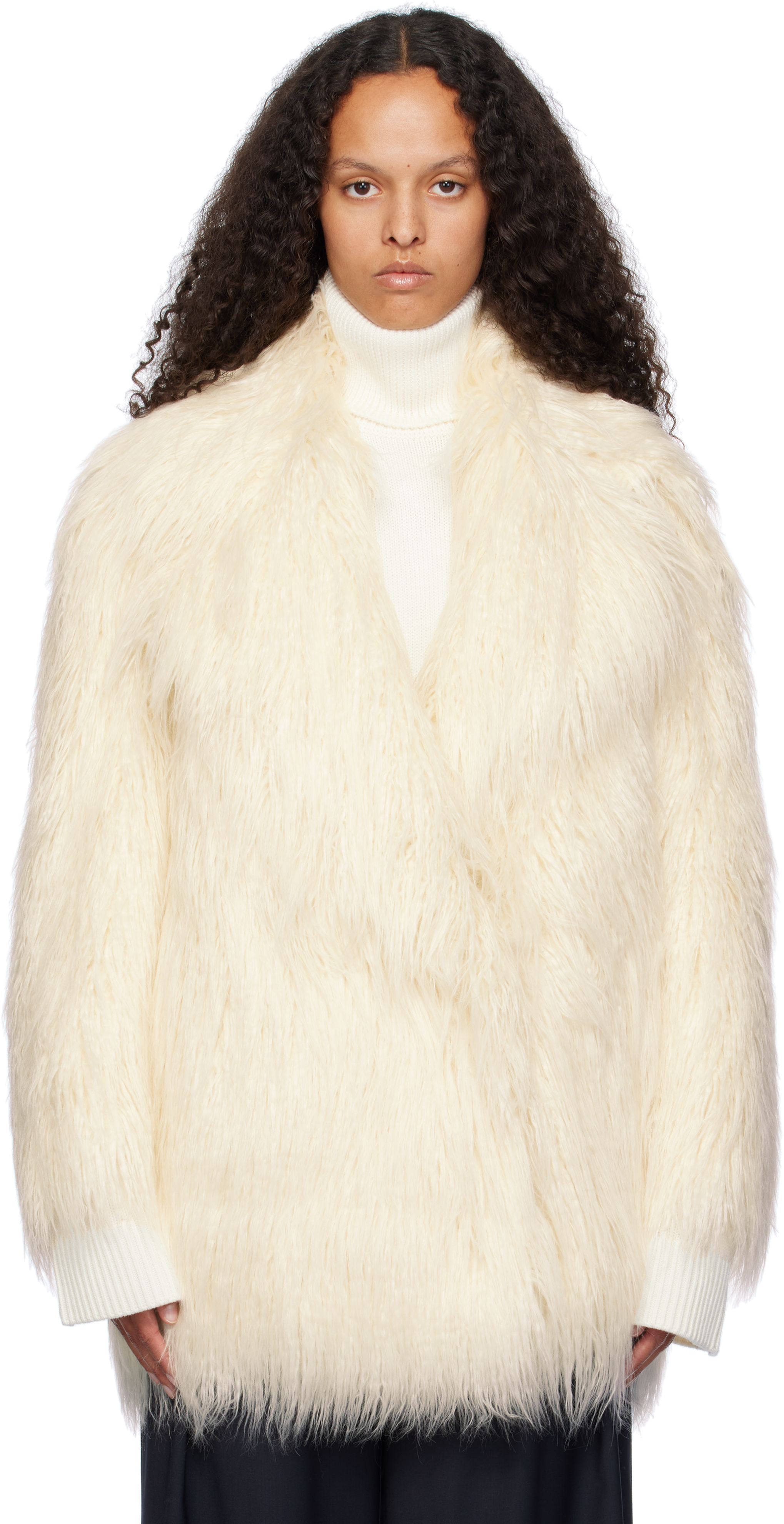 

Короткое пальто из искусственного меха Off-White Liza The Frankie Shop