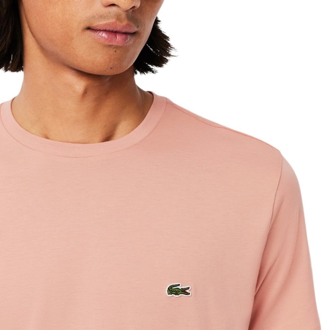 Футболка Lacoste, мужская, с коротким рукавом и круглым вырезом из джерси Pima, beige — фото 2