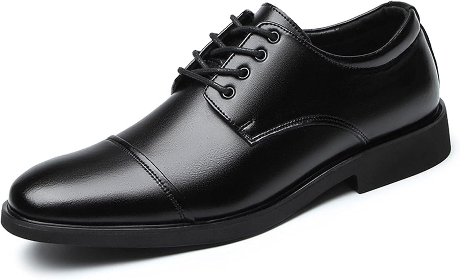 

Мужские туфли Oxford с закрытой шнуровкой, носок кап, круглый носок, дерби, кожаные, противоскользящие, низкие, с резиновой подошвой, устойчивые к скольжению, для деловой одежды Zuzala, черный