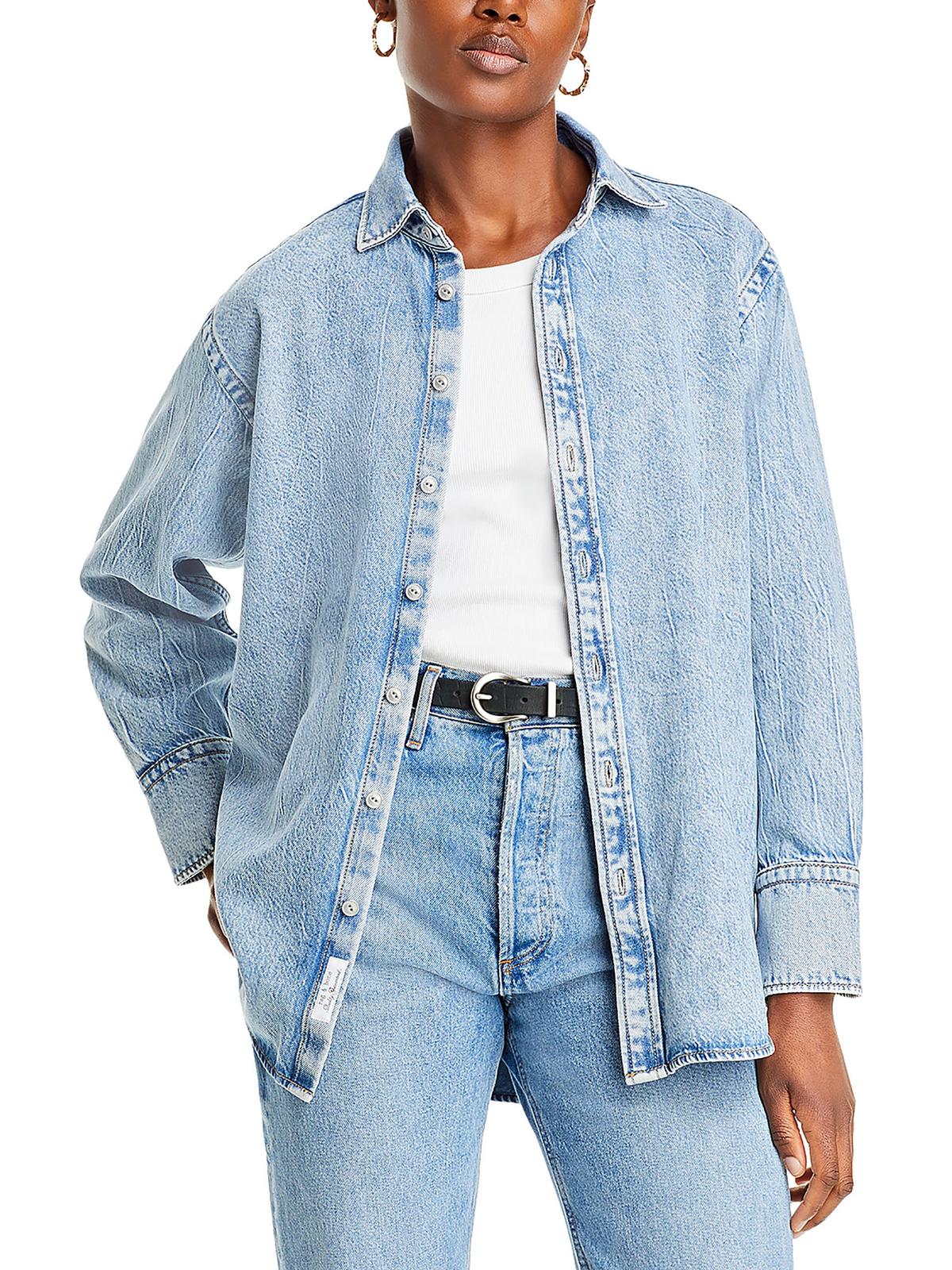 

Женская джинсовая куртка с воротником на пуговицах rag & bone, цвет mira