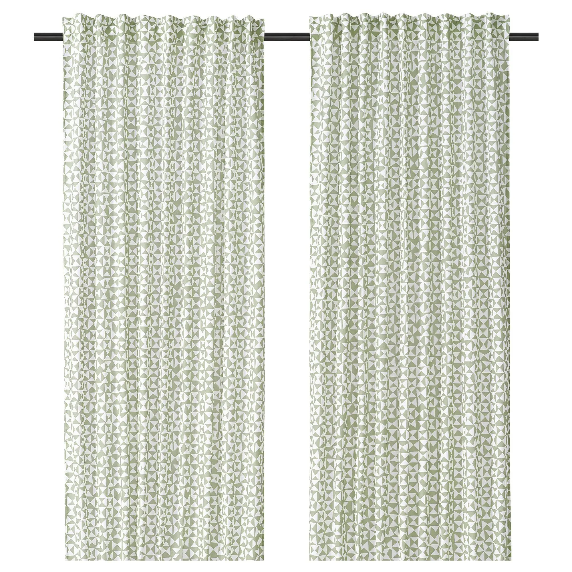 

Шторы, 1 пара, зеленые, 145х300 см, HARKÖRVEL IKEA