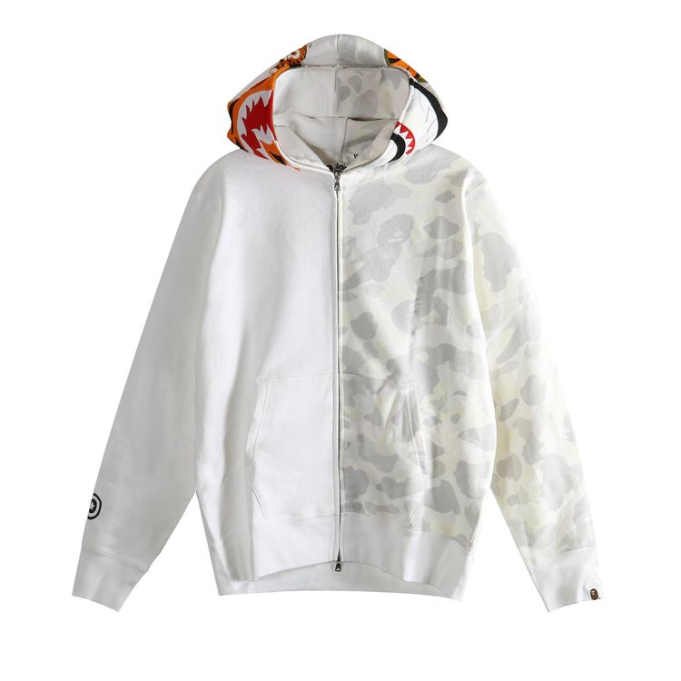 

Худи BAPE City Camo Tiger Shark на молнии, белый